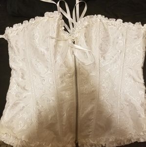 White bridal corset
